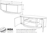 MDA Designs Luna Grey and Walnut Oval TV Cabinet