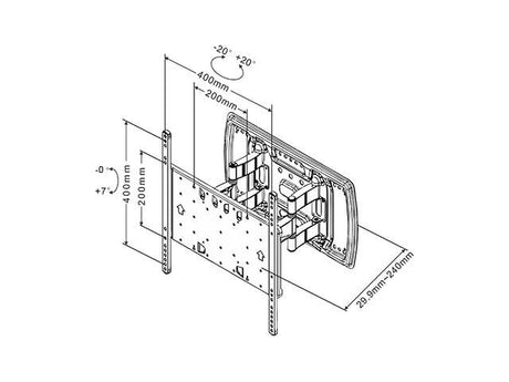 Multibrackets 4036 VESA Slim Tilt & Turn for Screens up to 55 inch
