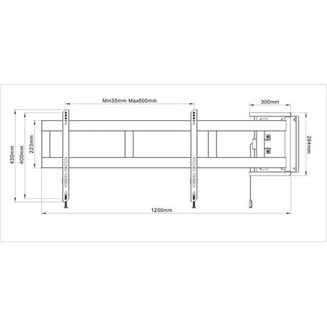 Multibrackets M Universal Swing Arm TV Bracket 180 Degrees Large Black