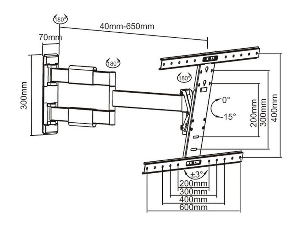 Multibrackets M VESA Flexarm Black Ultra Thin TV Wall Bracket