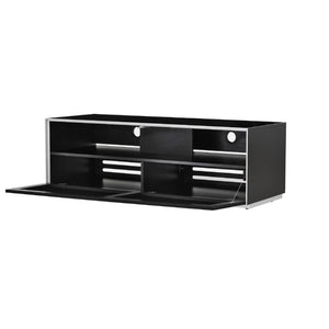 Optimum Project 1300F Enclosed Gloss Black TV Cabinet with Fabric Front
