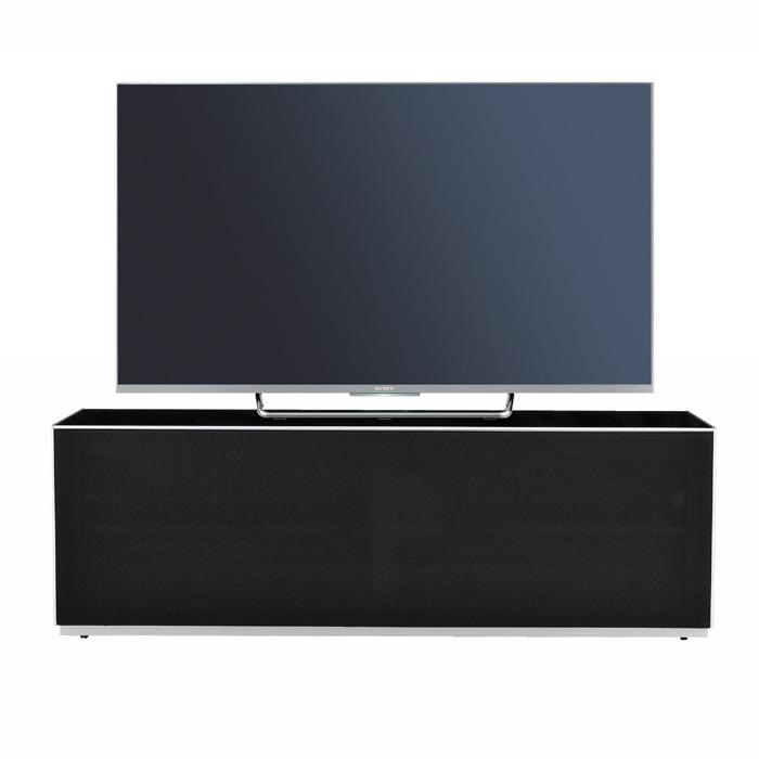 Optimum Project 1300F Enclosed Gloss Black TV Cabinet with Fabric Front