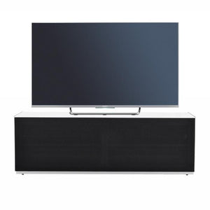 Optimum Project 1300F Enclosed Gloss White TV Cabinet with Fabric Front