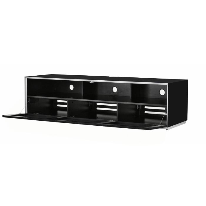 Optimum Project 1600F Gloss Black Enclosed TV Cabinet with Fabric Front