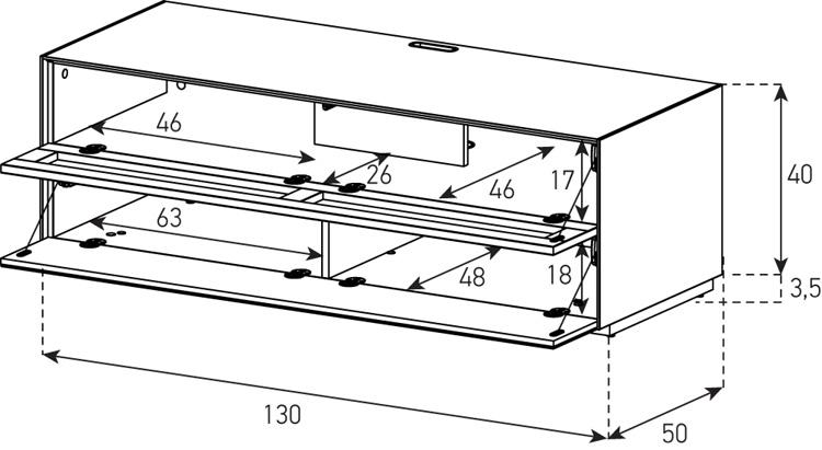 Optimum Project 1300FG Enclosed TV Cabinet with Half Fabric Front