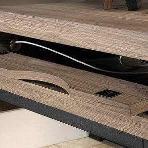 Teknik Streamline L-Shaped Executive Desk with salt oak finish and stylish durable steel frame (5414417)