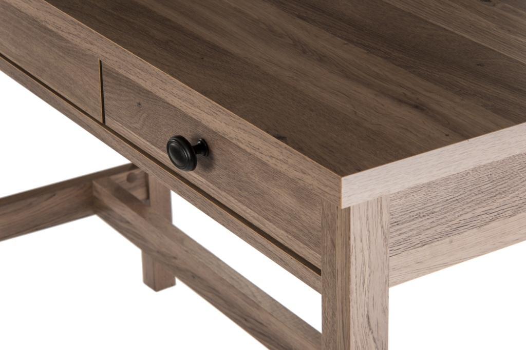 Teknik Office Salt Oak Effect Home office console style study desk with two stationery drawers (5418213)