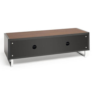 Techlink PM120W Panorama Piano Gloss Black and Walnut Small TV Cabinet (406430)