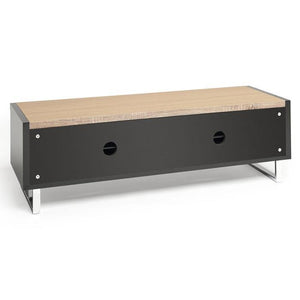 Techlink PM120LO Panorama Piano Gloss Black and Light Oak Small TV Cabinet (406431)