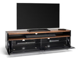 AVF Panorama PM160+ Walnut and Piano Gloss Black TV Cabinet (PM160WBX)