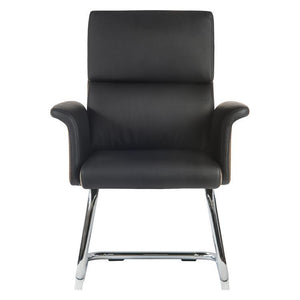 Teknik Elegance Medium Back Black Leather Visitor Chair