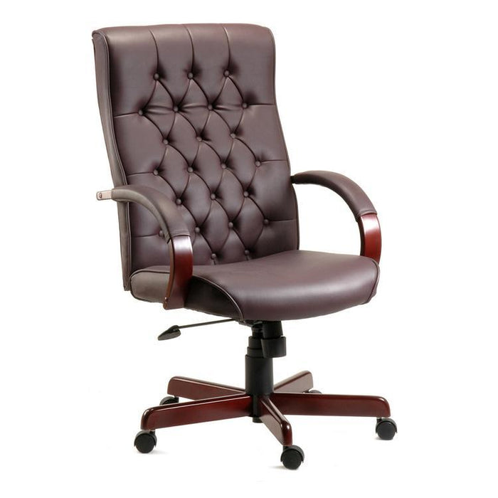 Teknik Warwick Burgundy Leather Executive Office Chair (B8501-BU)