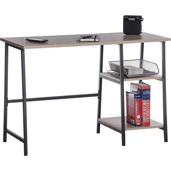 Teknik Industrial Style Bench Desk Black Frame Charter Oak Top (5420032)