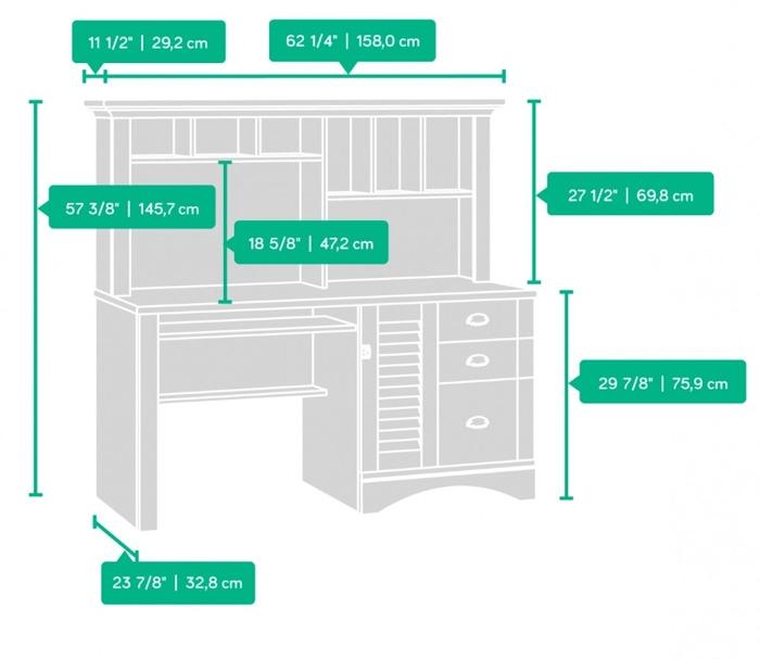 Teknik Louvre Hutch Office Desk (5415109)