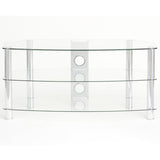 TTAP Vantage 3-Shelf Glass TV Stand in Chrome and Clear Glass (AVS-C303C-1200-3CC)
