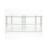 TTAP Vantage 3-Shelf Glass TV Stand in Chrome and Clear Glass (AVS-C303C-1050-3CC)