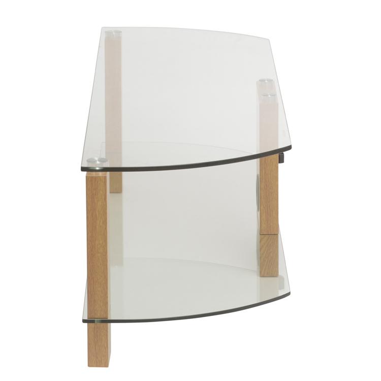 TTAP Vision 2-Shelf Glass TV Stand in Oak and Clear Glass (L630-1200-2OC)