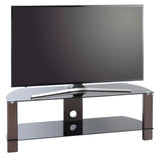 TTAP Vision 2-Shelf Glass TV Stand in Walnut and Black Glass (L630-1200-2WB)
