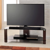 TTAP Vision 2-Shelf Glass TV Stand in Walnut and Black Glass (L630-1200-2WB)