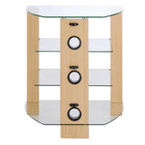 TTAP Vision 4 Shelf Hi-Fi Stand in Oak with Clear Glass (TVS1010)