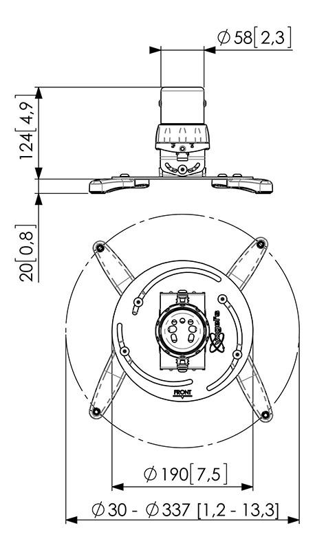 Vogels PPC 1500 Silver Projector Ceiling Mount