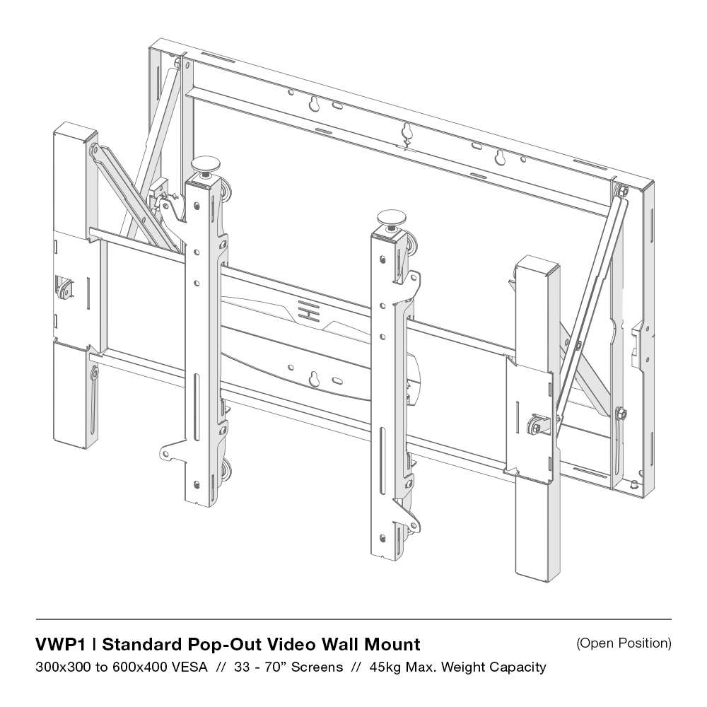Unicol VWP3 Recessed Push to Release TV Wall Bracket 33"-70" Screens