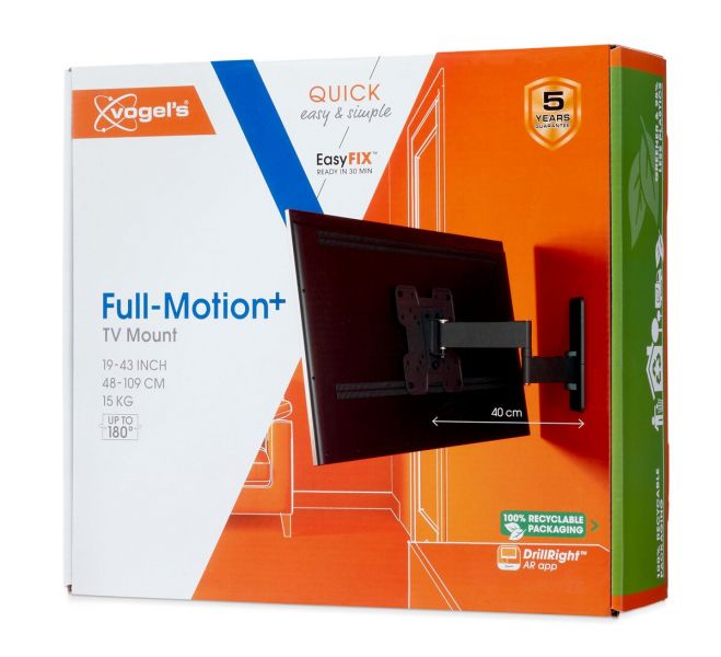Vogels TVM 1245 TV (19-43") Double Arm Black TV Wall Bracket
