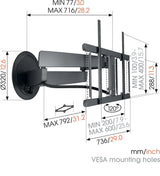 Vogels Signature TVM 7675 Black Motorised TV Wall Bracket for screens up to 77"